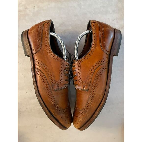 Allen‎ Edmonds Stuttgart Men Size 11 Brown Whiskey Leather Brogue Oxford READ - Picture 2 of 11
